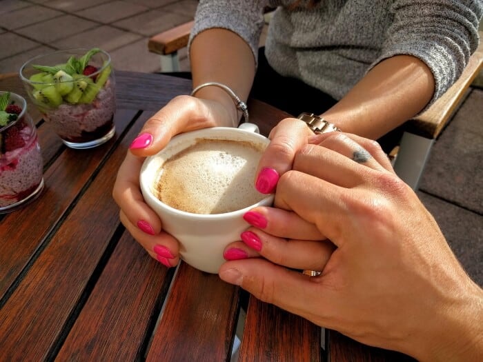 holding hands