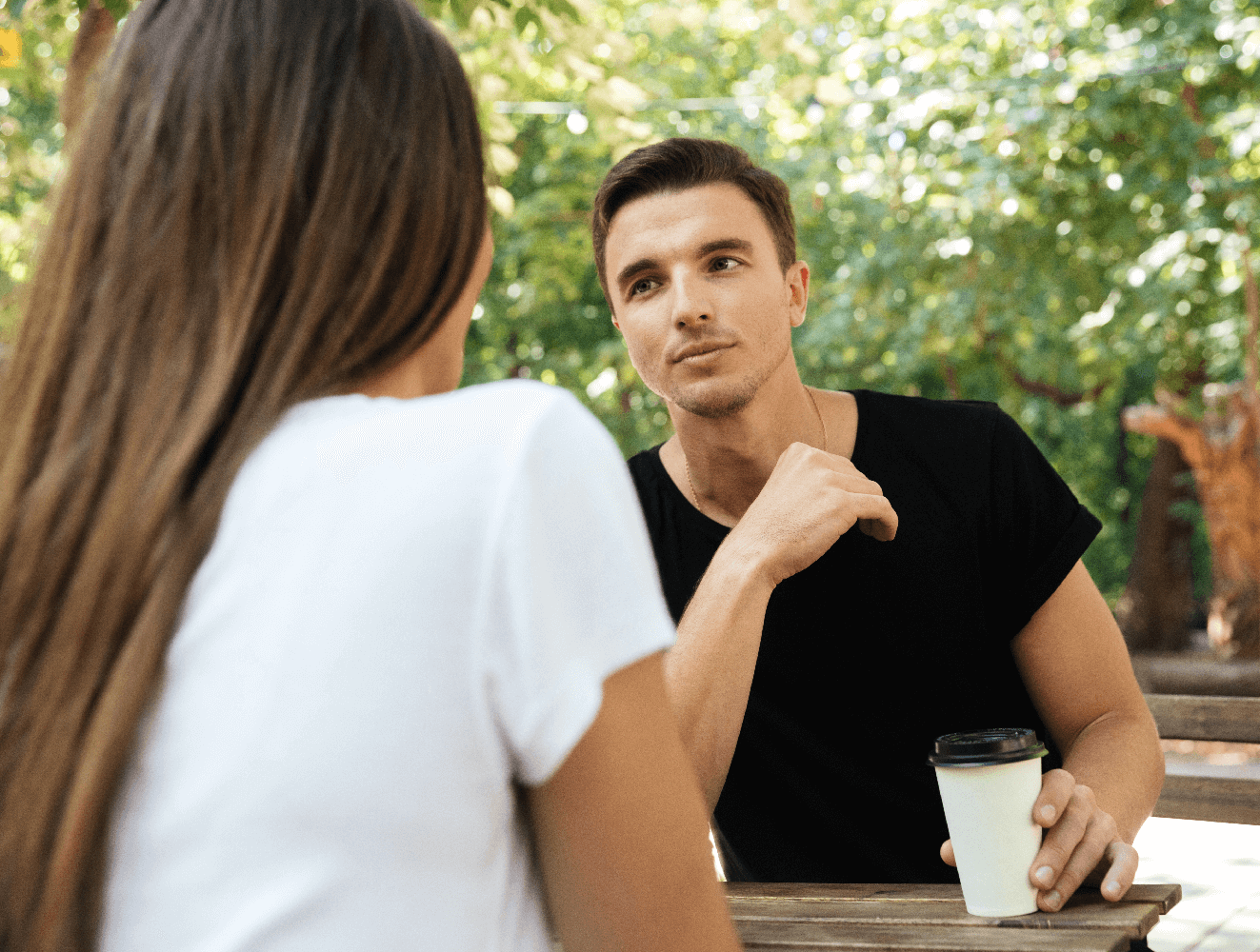 two friends talking
